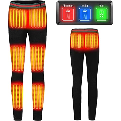 GOZYLA USB-beheizte Thermo-Unterwäsche-Hose, doppelseitig beheizte Innenhose 8 Heizzonen elektrische Heizung wiederaufladbare warme Hose Leggings Bottoms (Color : Black, Size : M) von GOZYLA