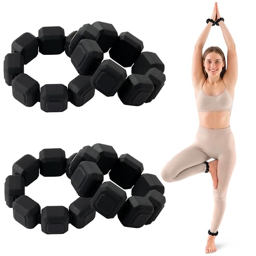 GQIRIL Handgelenk- und Knöchelgewichte für Frauen – 4er-Set (je 0,1 kg) tragbare Silikon-Workout-Gewichts-Armbänder, wasserdichte Krafttraining-Gewichts-Armreifen für Laufen, Yoga, Pilates, Aerobic von GQIRIL