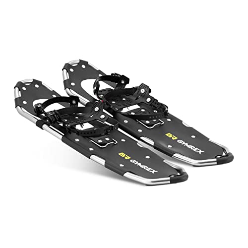 Gymrex GR-SS30A Schneeschuhe bis 115 kg Fußlängen: 27-37 cm Aluminium Kunststoff (Polyurethan) Stahl Hochdichtes Polyethylen (HDPE) Schneeschuhe für Damen Schneewanderschuhe Schuhe für Schnee von GR Gymrex