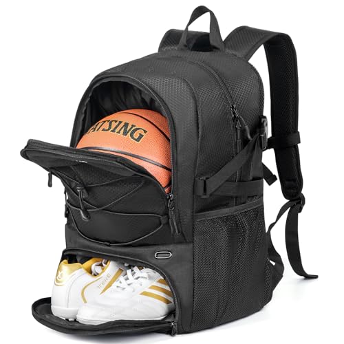 GRANDUP Basketball-Rucksack mit Ball- und Schuhfach, passend für Sportgeräte wie Volleyball, Fußball, Schwimmen, Fitnessstudio, Reisen und Schule, große Kapazität GRANDUP Basketball-Rucksack mit Ball- und Schuhfach, passend für Sportgeräte wie Volleyball, Fußball, Schwimmen, Fitnessstudio, Reisen und Schule, große Kapazität von GRANDUP