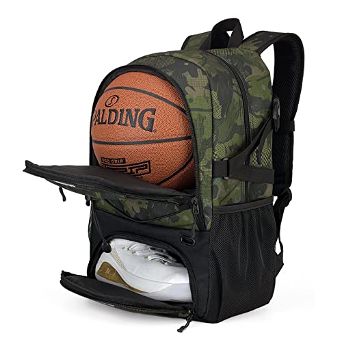 GRANDUP Basketball-Rucksack mit Ball- und Schuhfach, passend für Volleyball, Fußball, Schwimmen, Fitnessstudio, Reisen, große Kapazität für Sporttrainingsgeräte GRANDUP Basketball-Rucksack mit Ball- und Schuhfach, passend für Volleyball, Fußball, Schwimmen, Fitnessstudio, Reisen, große Kapazität für Sporttrainingsgeräte von GRANDUP