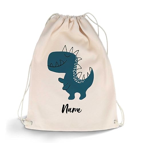 GRAVURZEILE Bedruckter Turnbeutel - Cartoon Dinosaurier & Wunschname - Sportbeutel Rucksack Daypack Gymbag mit Kordelzug - für Schule & Freizeit Sport - für Jungen & Mädchen - 12 Liter 33x45 cm GRAVURZEILE Bedruckter Turnbeutel - Cartoon Dinosaurier & Wunschname - Sportbeutel Rucksack Daypack Gymbag mit Kordelzug - für Schule & Freizeit Sport - für Jungen & Mädchen - 12 Liter 33x45 cm von GRAVURZEILE