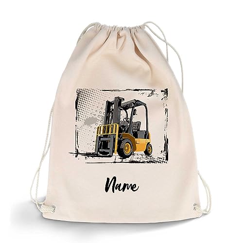 GRAVURZEILE Bedruckter Turnbeutel - Gabelstapler Design & Wunschname - Sportbeutel Rucksack Daypack Gymbag mit Kordelzug - für Schule & Freizeit Sport - für Jungen & Mädchen - 12 Liter 33x45 cm GRAVURZEILE Bedruckter Turnbeutel - Gabelstapler Design & Wunschname - Sportbeutel Rucksack Daypack Gymbag mit Kordelzug - für Schule & Freizeit Sport - für Jungen & Mädchen - 12 Liter 33x45 cm von GRAVURZEILE