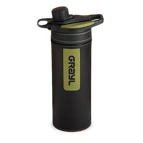 GRAYL GeoPress 710ml Outdoor Wasserfilter Trinkwasser I Eliminiert 99,99% aller Bakterien und Viren I Perfekt für Camping, Survival und Reisen (Black Camo) von GRAYL