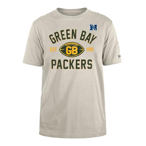 GREEN BAY PACKERS New Era Cap NFL Regular T-Shirt Distressed Screenprint Team Graphic Stone Unisex von GREEN BAY PACKERS