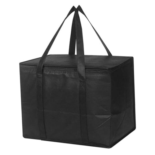 GREENADSCAPE tragbare Kühltasche Catering-Thermotasche große Kühltasche Einkaufstüte isolierte Kühltasche Thermal Bag Lunch Tasche isolierte Mittagstasche Kühltasche groß Aluminiumfolie Black von GREENADSCAPE