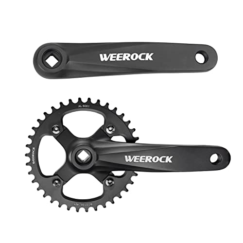 GRELiving Vierkant-Kurbelgarnitur 170mm Mountainbike Kurbel 42T Kettenblatt aus 6061 Aluminiumlegierung,passend für Shimano, SRAM, FSA GRELiving Vierkant-Kurbelgarnitur 170mm Mountainbike Kurbel 42T Kettenblatt aus 6061 Aluminiumlegierung,passend für Shimano, SRAM, FSA von GRELiving