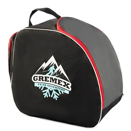 GREMEX Skischuhtasche mit Helm - Wasserfestem Skischuhtasche mit Helmfach - Tasche für Skischuhe und Helm - Titan-Nähte Skischuh Rucksack mit Helmfach - Widerstandsfähig Tasche Skischuhe mit Helm GREMEX Skischuhtasche mit Helm - Wasserfestem Skischuhtasche mit Helmfach - Tasche für Skischuhe und Helm - Titan-Nähte Skischuh Rucksack mit Helmfach - Widerstandsfähig Tasche Skischuhe mit Helm von GREMEX