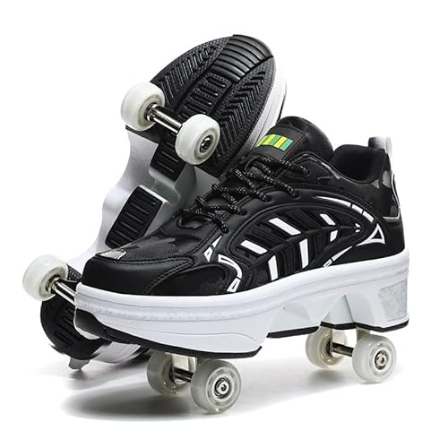 Unisex-Kinder Skateboard Schuhe Kinderschuhe mit Rollen Skate Shoes Rollen Schuhe Sportschuhe Laufschuhe Sneakers mit Rollen Kinder Jungen Mädchen,Noir-39 Unisex-Kinder Skateboard Schuhe Kinderschuhe mit Rollen Skate Shoes Rollen Schuhe Sportschuhe Laufschuhe Sneakers mit Rollen Kinder Jungen Mädchen,Noir-39 von GRFIT