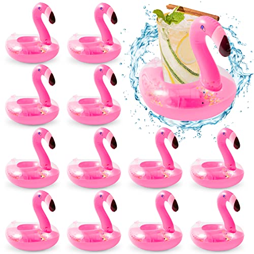 GROBRO7 12Pcs Flamingo Inflatable Drink Holder glitzernde Konfetti schwimmt Tassen Costers Vinyl Schwimmbad schwimmende Getränkehalter für Sommer Wasser Kinder Badespielzeug, Strand Party Supplies GROBRO7 12Pcs Flamingo Inflatable Drink Holder glitzernde Konfetti schwimmt Tassen Costers Vinyl Schwimmbad schwimmende Getränkehalter für Sommer Wasser Kinder Badespielzeug, Strand Party Supplies von GROBRO7