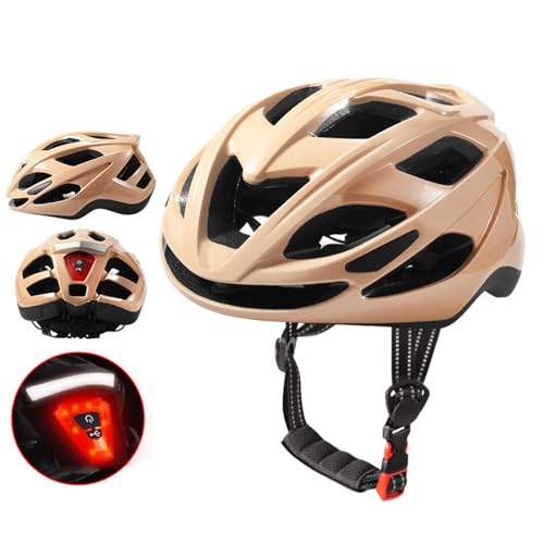 GRONGU Fahrradhelme mit LED-Lichtern, verstellbares Rücklicht, atmungsaktiv, Rennradhelm, Geschenk für Männer und Frauen, Rücklicht-Helme für Pendler, Radfahren, Roller von GRONGU