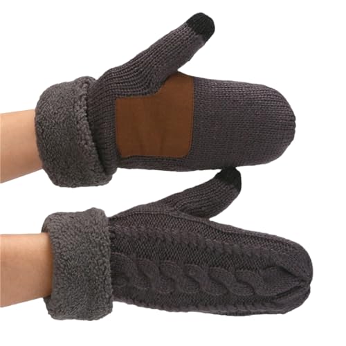 Gestrickte Touchscreen-Handschuhe, Winter, Vollfinger, dehnbar, warm, Radfahren, Skifahren, Klettern, Handschuhe für Mädchen, Teenager, Winterhandschuhe, Damen, Winterhandschuhe, Herren, winddicht, von GRONGU