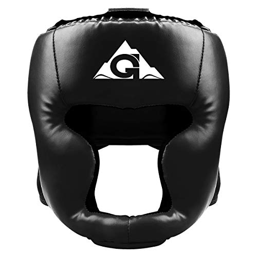 Groofoo Boxhelm für Erwachsene - PU Leder MMA Helm für Training Kickboxen MMA Muay Thai Sparring Martial Arts Karate Taekwondo - Large Black Groofoo Boxhelm für Erwachsene - PU Leder MMA Helm für Training Kickboxen MMA Muay Thai Sparring Martial Arts Karate Taekwondo - Large Black von GROOFOO