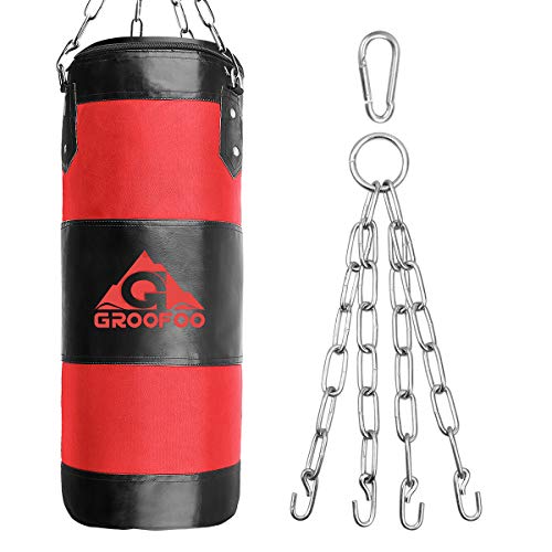 GROOFOO Boxsack Kinder Hochleistungs Oxford Boxsack für Kinder, Jugendliche und Erwachsene, UNGEFÜLLTE Tasche mit Mount Chain Heavy Duty Pouching Bag für Boxtraining MMA Muay Thai (Rosso, 100 * 33CM) GROOFOO Boxsack Kinder Hochleistungs Oxford Boxsack für Kinder, Jugendliche und Erwachsene, UNGEFÜLLTE Tasche mit Mount Chain Heavy Duty Pouching Bag für Boxtraining MMA Muay Thai (Rosso, 100 * 33CM) von GROOFOO