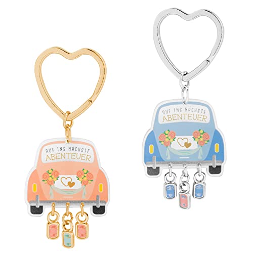 GRUSS & CO Partner-Schlüsselanhänger Motiv Abenteuer | Anhänger-Set, Acryl, Länge 8,5 cm | Geschenk Hochzeit, Geschenk für zwei | 48093 GRUSS & CO Partner-Schlüsselanhänger Motiv Abenteuer | Anhänger-Set, Acryl, Länge 8,5 cm | Geschenk Hochzeit, Geschenk für zwei | 48093 von GRUSS & CO