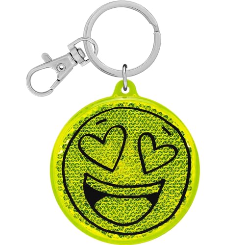 GRUSS & CO Reflektor Motiv Smily | Runder Anhänger mit Schlüsselring und Karabinerverschluss, Schlüsselanhänger auf Headercard, Reflektoranhänger | Kindergeburtstag, Geschenk, Schulstart | 70149 GRUSS & CO Reflektor Motiv Smily | Runder Anhänger mit Schlüsselring und Karabinerverschluss, Schlüsselanhänger auf Headercard, Reflektoranhänger | Kindergeburtstag, Geschenk, Schulstart | 70149 von GRUSS & CO