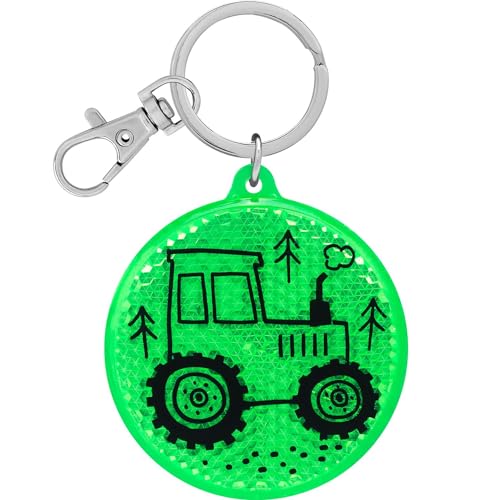 GRUSS & CO Reflektor Motiv Traktor | Runder Anhänger mit Schlüsselring und Karabinerverschluss, Schlüsselanhänger auf Headercard, Reflektoranhänger | Kindergeburtstag, Geschenk, Schulstart | 70144 GRUSS & CO Reflektor Motiv Traktor | Runder Anhänger mit Schlüsselring und Karabinerverschluss, Schlüsselanhänger auf Headercard, Reflektoranhänger | Kindergeburtstag, Geschenk, Schulstart | 70144 von GRUSS & CO