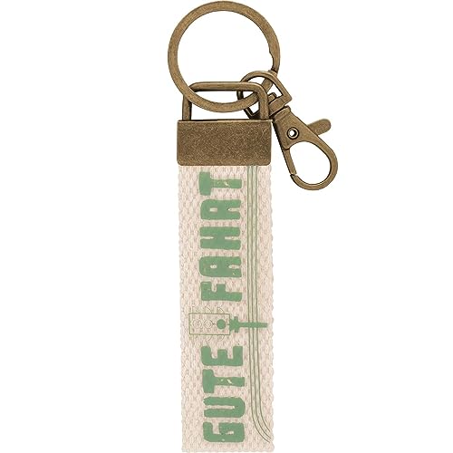 GRUSS & CO Schlüsselanhänger Canvas Motiv Gute Fahrt | Anhänger aus hellem Canvas mit Motiv Gute Fahrt, mit Karabiner | 48398 GRUSS & CO Schlüsselanhänger Canvas Motiv Gute Fahrt | Anhänger aus hellem Canvas mit Motiv Gute Fahrt, mit Karabiner | 48398 von GRUSS & CO
