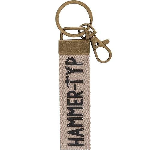 GRUSS & CO Schlüsselanhänger Canvas Motiv Hammer | Anhänger aus dunklem Canvas mit Motiv Hammer-Typ, mit Karabiner | 48401 GRUSS & CO Schlüsselanhänger Canvas Motiv Hammer | Anhänger aus dunklem Canvas mit Motiv Hammer-Typ, mit Karabiner | 48401 von GRUSS & CO
