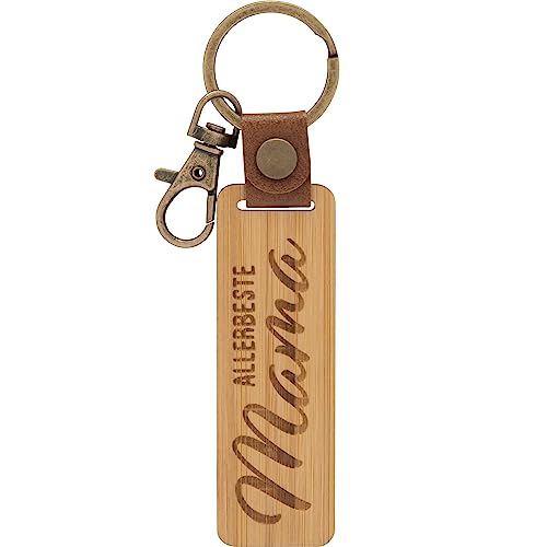 GRUSS & CO Schlüsselanhänger Holz Motiv Mama | Anhänger aus Bambus mit Gravur Allerbeste Mama, inkl. Karabiner | 48336 GRUSS & CO Schlüsselanhänger Holz Motiv Mama | Anhänger aus Bambus mit Gravur Allerbeste Mama, inkl. Karabiner | 48336 von GRUSS & CO