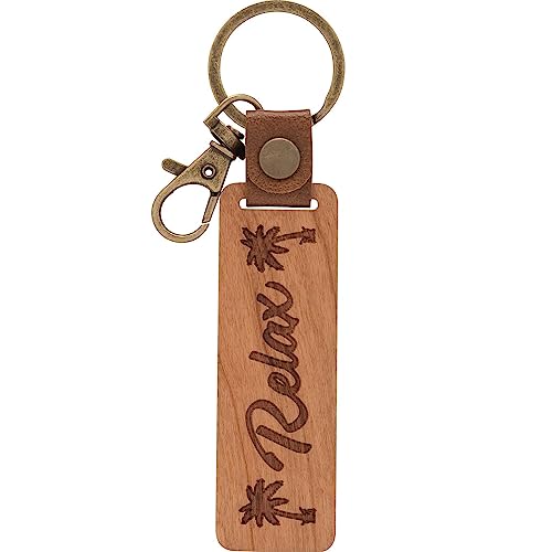 GRUSS & CO Schlüsselanhänger Holz Motiv Relax | Anhänger aus Kirschholz mit Gravur Relax, inkl. Karabiner | 48333 GRUSS & CO Schlüsselanhänger Holz Motiv Relax | Anhänger aus Kirschholz mit Gravur Relax, inkl. Karabiner | 48333 von GRUSS & CO