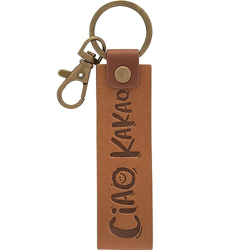 GRUSS & CO Schlüsselanhänger Kunstleder Motiv Ciao | Anhänger aus dunklem Kunstleder mit Motiv Ciao Kakao, inkl. Karabiner | 48390 GRUSS & CO Schlüsselanhänger Kunstleder Motiv Ciao | Anhänger aus dunklem Kunstleder mit Motiv Ciao Kakao, inkl. Karabiner | 48390 von GRUSS & CO