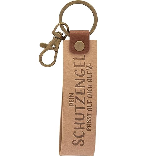 GRUSS & CO Schlüsselanhänger Kunstleder Motiv Engel | Anhänger aus hellem Kunstleder mit Motiv Dein Schutzengel passt auf dich aus, inkl. Karabiner | 48373 GRUSS & CO Schlüsselanhänger Kunstleder Motiv Engel | Anhänger aus hellem Kunstleder mit Motiv Dein Schutzengel passt auf dich aus, inkl. Karabiner | 48373 von GRUSS & CO