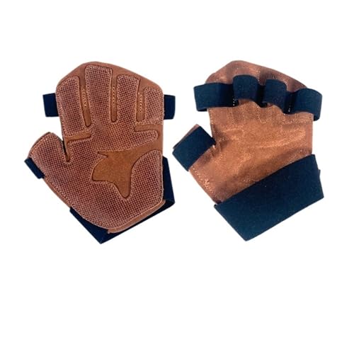 Fitness Griffpolster Griffpads Belüftete Gewichtheberhandschuhe aus Rindsleder for Herren und Damen, Fitnessstudio, Workout-Handschuhe for Fitness, Gewichtheben, Klimmzüge, Handflächenschutz, Unterstü von GSCLZ