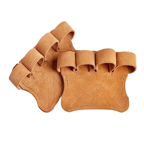 Fitness Griffpolster Griffpads Rindsleder-Gymnastik-Handschuhe, Griffe, rutschfest, Gewicht, Power-Gürtel, Hebepolster, Kreuzheben-Gürtel, Workout, Fitness-Handschuhe, Handflächenschutz(Brown) von GSCLZ