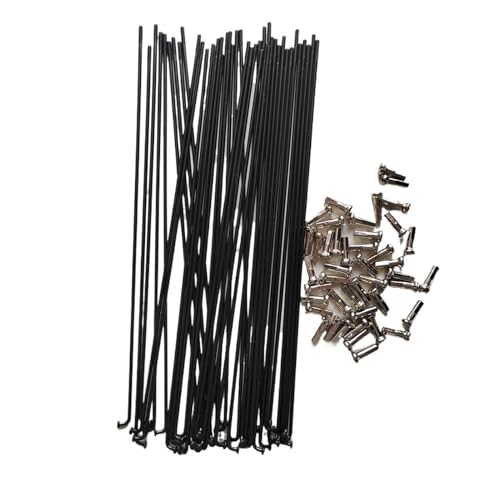 GSCLZ 40PCS Fahrrad Speichen 14G 61mm-120mm Edelstahl Schwarz Rennrad Klapp Kupfer Nippel Berg Hohe festigkeit Zubehör(100mm) von GSCLZ