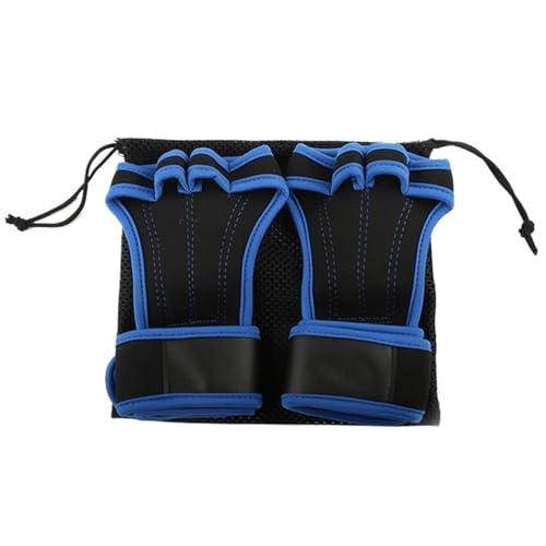 GSCLZ Fitness Griffpolster Griffpads 1 Paar Dicke, rutschfeste Gewichtheberhandschuhe for Fitnessstudio, Handgriffe, Hanteln, Kettlebell, Barbell-Griffpolster, Fitness-Plam-Schutz(Black Blue,L) von GSCLZ