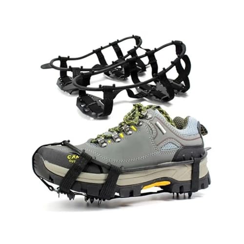 GSCLZ Steigeisen 1 Paar Winter Kette Outdoor Anti-Slip Steigeisen Schuhe Abdeckung Klettern Schnee Krallen Schuhe Spikes 24 Zähne EIS Greifer for ML(Black-41-46) von GSCLZ