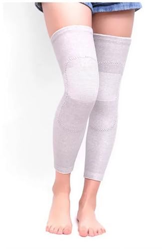 GSCLZ Winter KnieschüTzer 1 Paar Winter Warm Halten Radfahren Bein Wärmer Hülse Kneepad Yoga Laufen Knie Unterstützung Klammer for Frauen Männer(1 Pair Gray,L) von GSCLZ