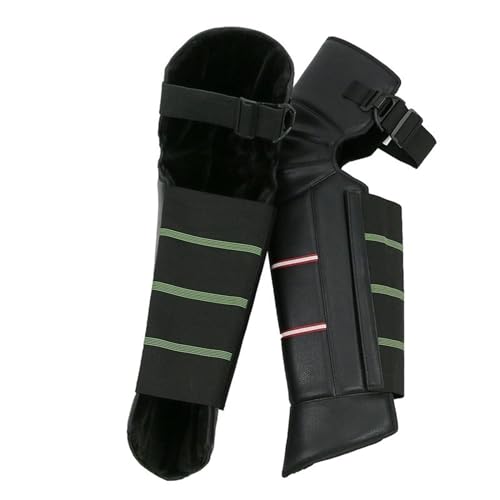 GSCLZ Winter KnieschüTzer Motorrad Warme Knieschützer Beine Wärmer Motorrad Reiten Schutz Knie Pads Winddicht Winter Outdoor PU Leder Wasserdicht von GSCLZ