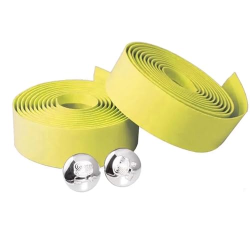 LenkerbäNder Radfahren Dämpfung Anti-Vibration Wrap Eva PU Fahrrad Komfortable Bar Gürtel Rennrad Reflektierende Lenkerband(Yellow-Y) von GSCLZ