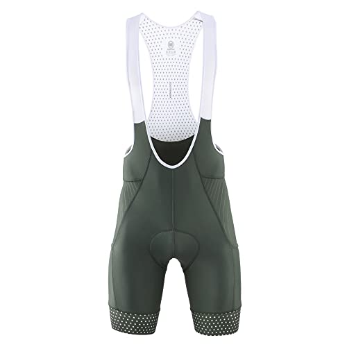 Radsport-Trägerhose mit Seitentaschen, Herren, Blau, Grau, Rot, Fahrrad-Shorts, Gel-Pad, komprimierte Fahrrad-Trägerhose(Green,4XL) von GSCLZ