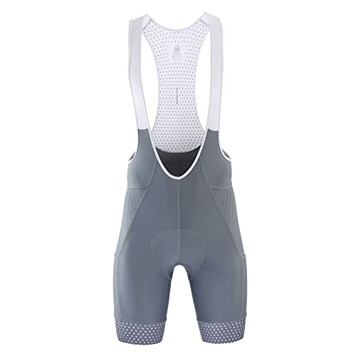 Radsport-Trägerhose mit Seitentaschen, Herren, Blau, Grau, Rot, Fahrrad-Shorts, Gel-Pad, komprimierte Fahrrad-Trägerhose(Grey,S) von GSCLZ