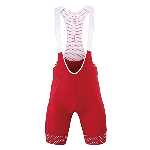 Radsport-Trägerhose mit Seitentaschen, Herren, Blau, Grau, Rot, Fahrrad-Shorts, Gel-Pad, komprimierte Fahrrad-Trägerhose(RED,L) von GSCLZ