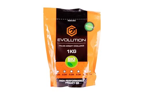 Evolution 6mm Bio Tracer Airsoft Kugeln 4000 Stück 0,25g Softairkugeln Airsoft BBS Airsoft Munition Softairmunition Softair Kugeln für Airsoft Waffe Airsoft Pistole Softairpistole Airsoft Gewehr von GSG