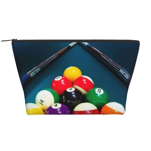 GSGCSBYMLG Billard-bedruckte tägliche Aufbewahrungstasche, Reise-Organizer-Tasche mit Reißverschluss, tragbarer Kulturbeutel, Schwarz , Einheitsgröße von GSGCSBYMLG