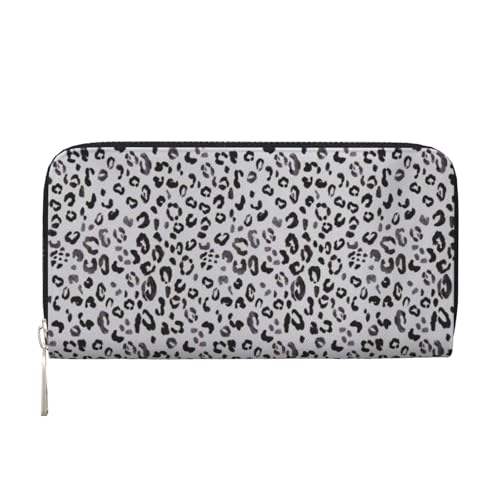 GSGCSBYMLG Leder-Handtasche mit Leopardenmuster, für Herren und Damen, Reißverschluss, Clutch, Kartenhalter, Schwarz , Einheitsgröße von GSGCSBYMLG