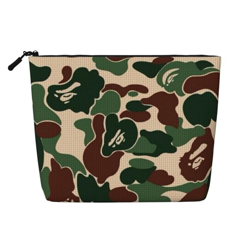 GSGCSBYMLG Make-up-Tasche aus künstlichem Hanf, Camouflage-Muster, Reise-Kulturbeutel, Organizer-Tasche, Schwarz , Einheitsgröße von GSGCSBYMLG