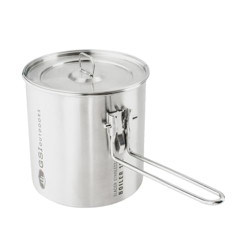 GSI Outdoors Glacier Stainless 1.1 L Boiler for Ultralight Backpacking and Camping 1.1L, Mehrfarbig von GSI Outdoors