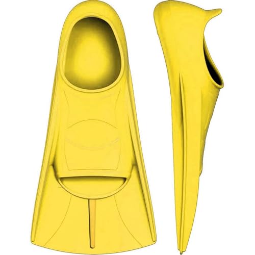 Schwimmflossen Professionelle Silikon-Tauchflossen for Erwachsene, bequeme Freestyle-Kurzflossen, leichte Trainings-Schwimmflossen for Kinder, 24–27 Yards schwimmflügel flippers(Yellow,XXXS) von GSJNHY