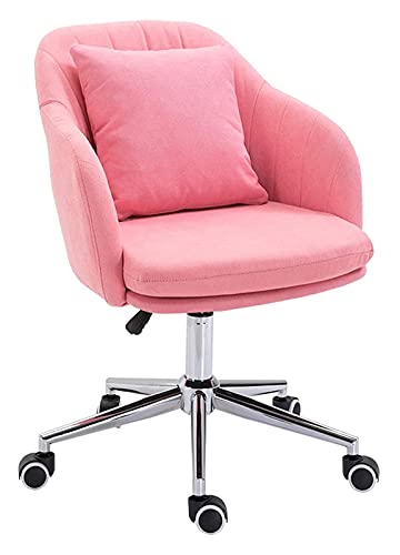 GSKDBCC Bürostuhl Computerstuhl Bürostuhl Gepolsterter Sitz Verstellbarer Drehstuhl Rollbarer Mittelrückenstuhl Tisch und Stuhl Stuhl (Farbe: Gelb) erforderlich (Pink Size) Chaser of Light von GSKDBCC