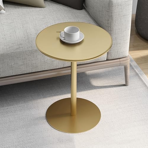 GSKDBCC Moderner Couchtisch aus Metall, runder Akzenttisch, 16 Zoll breit, Kleiner Beistelltisch, Couchtisch für Wohnzimmer, Schlafzimmer, kleine Räume (40 x 40 x 62 cm, Gold) Chaser of Light von GSKDBCC