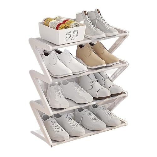 Schuhregal 4-stufiges Schuhregal, freistehender Schuh-Organizer mit verdickten Stahlrohren, multifunktionales Schuhregal für den Eingangsbereich, Flur-Schuh-Organizer. Um dem Glück nachzujagen Chaser von GSKDBCC