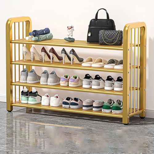 Schuhregal mit herausnehmbaren Laminaten, metalllaminiertes Mesh-Schuhaufbewahrungsregal, Schuhregal für Schrank, Eingangsbereich, Flur, Flur, Schlafzimmer, Wohnzimmer, Fußbett-Design (B 60 x 28,5 x von GSKDBCC