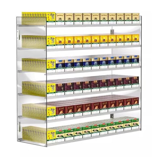 Zigarettenständer für den Einzelhandel, automatischer Zigarettenschieber, Zigarettenständer, Wand-/Arbeitsplattenmontage, Acryl-Zigarettenvitrinen für Supermärkte und Convenience Stores (Farbe: Klar, von GSKDBCC