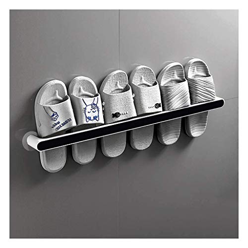 An der Wand montierter Schuhregal-Organizer, Schuhaufbewahrung aus Kunststoff, Schuhhalter zur Wandmontage, Schuhregal-Aufbewahrung, hält alle Schuhe vom Boden fern (Farbe: Schwarz, Größe: 68,5 x 5,5 von GSKXHDD